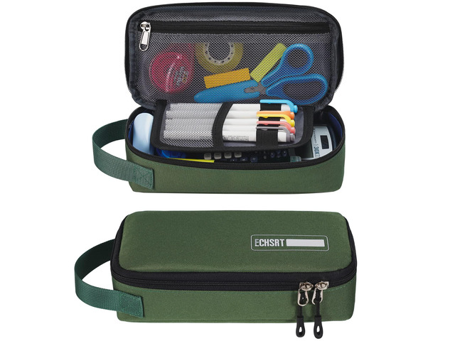 Large Pencil Case, Aesthetic Pen Pouch with Big Capacity, Minimalist Portable Stationery Bag with Handle for Office Organizer Aesthetic Pencil Cases