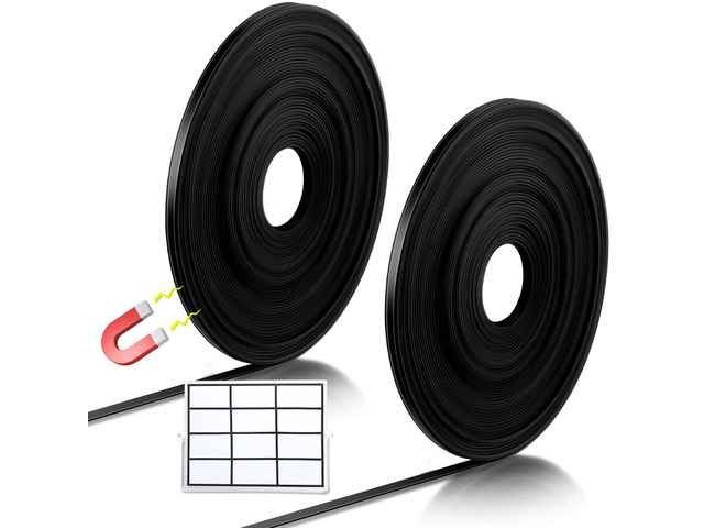 Black Magnetic Tape Roll Thin Strips, 1/2 Inch X 25 Feet, 2 Pcs Magnetic Board Dividers Whiteboard Graphic Decorative Tape Marking Line for...