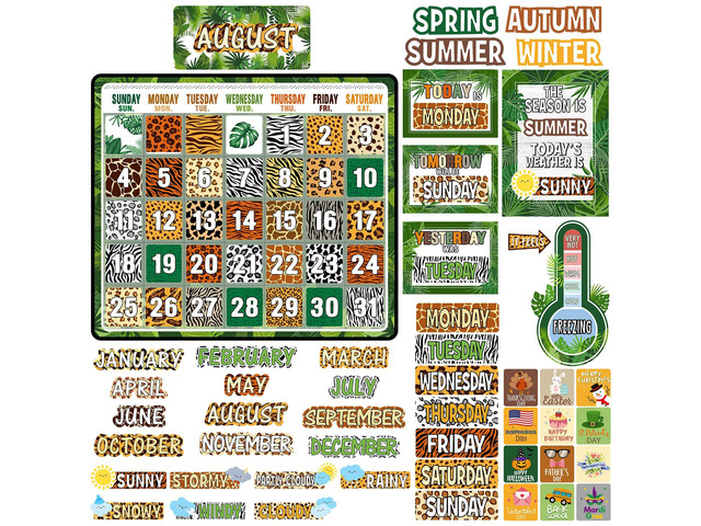 85 Pcs Calendar Bulletin Board Set Classroom Calendar Bulletin Board with Numbers Month Weather Classroom Decorations for Back to School Wall...