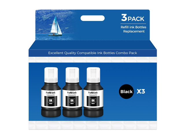 Black Ink Refill Bottles ET-3850 ET-2850 ET-4850 ET-15000 Black Ink for ET 3850 ET 2850 ET-3760 ET-4760 ET-4950 ET-2760 ET-3830 ET 4850 ET 15000 ET...