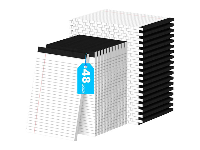 48 Pack Notepads 5x8, White, Small Legal Pads, Perforated Notebook College Ruled Note Pads for School, Note Taking, Teacher & Office Supplies,...
