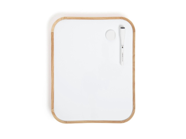 11 x 14 Modern Bevel Dry Erase Board, Wood Grain Print, Includes Magnetic Marker and Magnet, Ghost-Free Surface