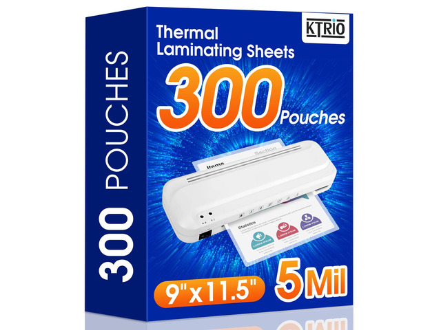 300 Pack 5 Mil Laminating Sheets, Hold 8.5 x 11 inch Documents, Menu Actual 9 x 11.5 Thermal Laminating Pouches, Clear Laminate Sheets for...