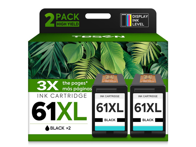 61XL ink 61 Black Replacement for HP 61 Black Ink Cartridge HP61 HP61XL Compatible for HP Envy 5530 4500 4502 5535 Deskjet 2540 2541 3050 3510 1510...