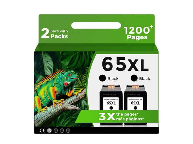 65XL Black Ink Cartridge Compatible for HP Ink 65 XL HP65 HP65XL 5055 3755 High-yield Replacement for 5000 3700 2600 3772 2652 2640 3752 5070 2622...