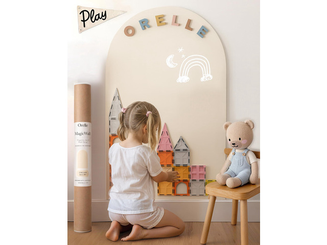 MagicWall Magnetic Arch Wall Decal Repositionable & Renter-Friendly Peel & Stick Magnetic Wall Decal Chalkboard Playroom Essentials Large...