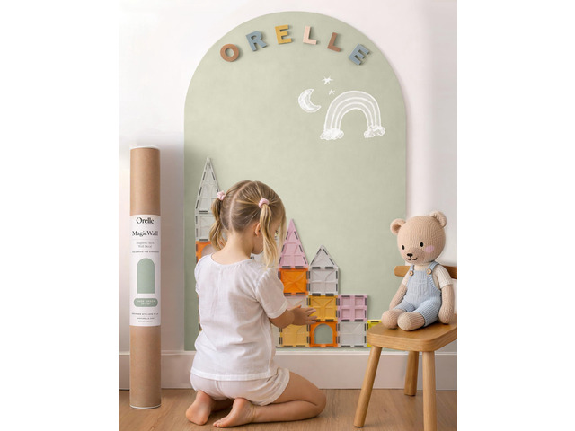 MagicWall Magnetic Arch Wall Decal Repositionable & Renter-Friendly Peel & Stick Magnetic Wall Decal Chalkboard for Kids Playroom Essentials...
