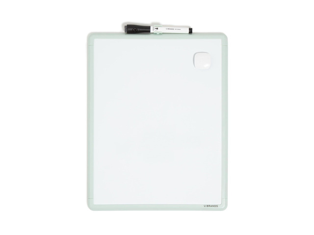 Dry Erase Whiteboard, 11' x 14', Small Whiteboard, Green Frame