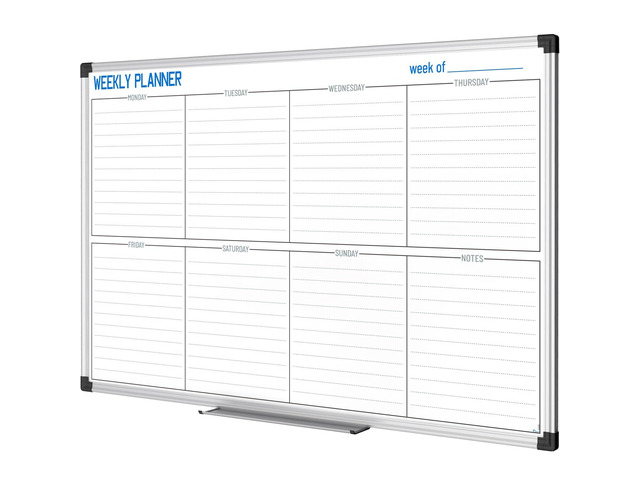 XBoard Magnetic Weekly Planner Whiteboard 36 x 24 Inches Versatile Dry Erase Weekly Calendar with Aluminum Frame for Home, Office, School Organization