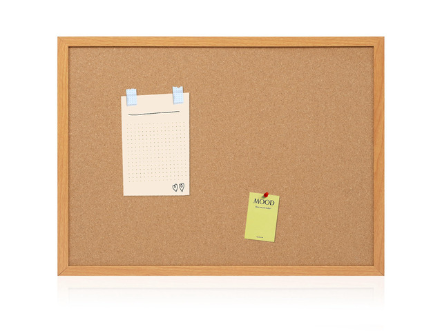 Cork Board Bulletin Board 20 x 30, Wood Framed Corkboard for Wall Hanging Office Message Board, Large Notice Pin Board with 15 Push Pins, 10mm...