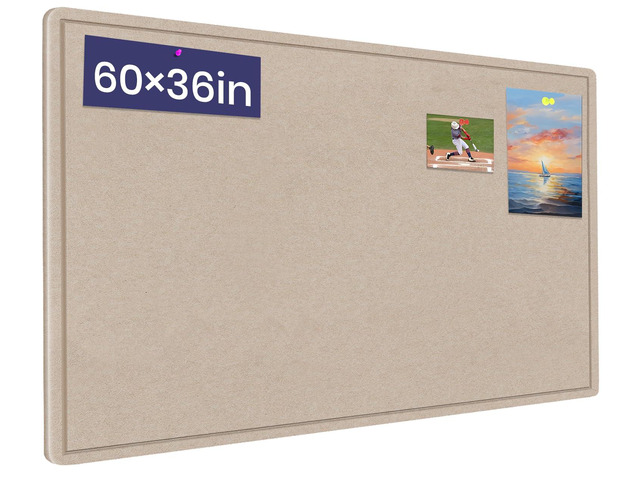 Large Bulletin Board 60' x 36' Felt Cork Board,Decor Pin Board, Beige Brown Cork Board Alternative for Wall, Foldable Self-Adhesive Vision Board...