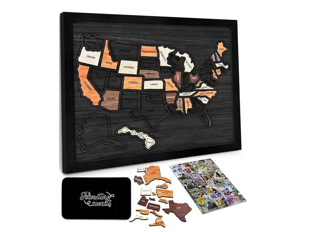 USA Travel Map, 13x11, Wooden USA Map Puzzle, Perfect For Couples and Families Gift