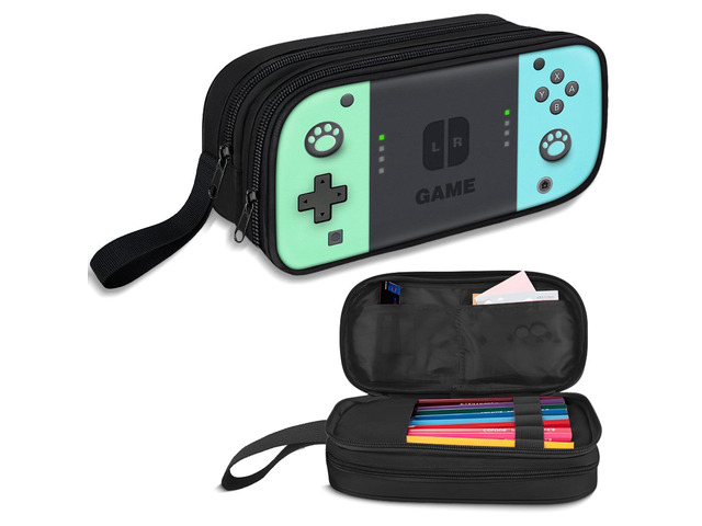 Large Pencil Case for Boys - Boys Pencil Pouch with Zipper Compartments - Big Capacity Pen Box Gamer Pen Bag Organizer for Kids Teens School
