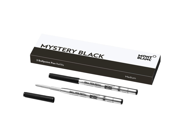 Ballpoint Pen Refills (M) Mystery Black 116190 Refill Cartridges with a Medium Tip for Ball Pens 2 x Black Ballpoint Refills