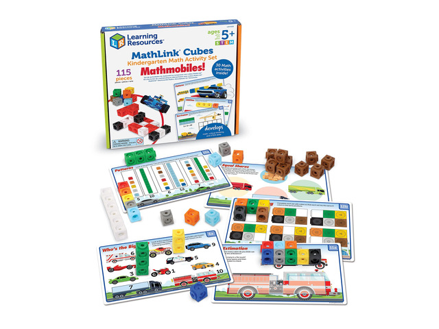 MathLink Cubes Kindergarten Math Activity Set: Mathmobiles 115 Pieces, Ages 5 and Up Kindergarten STEM Activities, Math Activity Set and Games for...
