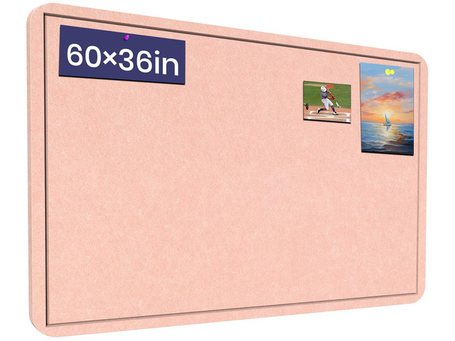 Large Bulletin Board 60' x 36' Felt Cork Board - Decor Pin Board, Pink Cork Board Alternative for Wall, Foldable Self-Adhesive Vision Board Prayer...