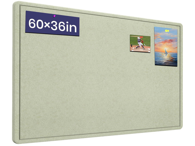 Large Bulletin Board 60' x 36' Felt Cork Board,Decor Pin Board, Sage Green Cork Board Alternative for Wall, Foldable Self-Adhesive Vision Board...