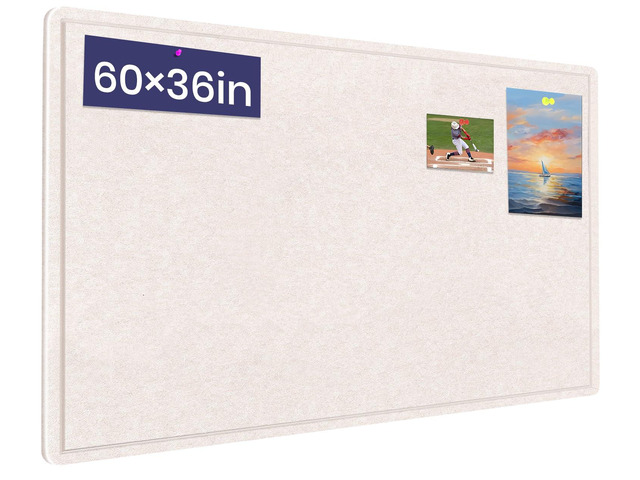 Large Bulletin Board 60' x 36' Felt Cork Board - Decor Pin Board, Oatmeal Cork Board Alternative for Wall, Foldable Self-Adhesive Vision Board...
