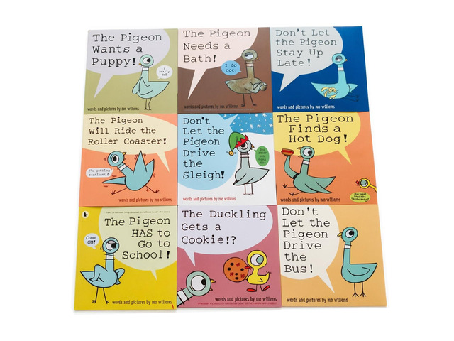 9 Pcs Pigeon Books Paperback Set, Mo Willems Book Series for Early Reader Dont Let the Pigeon Drive the Bus Book Collection, Complete 9-volume Mo...