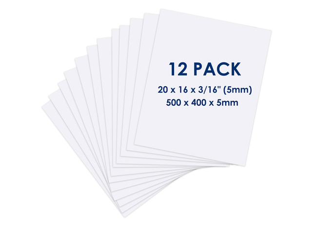 Foam Board 16 x 20 x 3/16'(5mm), Foam Core Board Sheets, White Poster Board 12 Pack, Acid Free Foamboard, Rigid Sign Board for Mounting, Framing,...