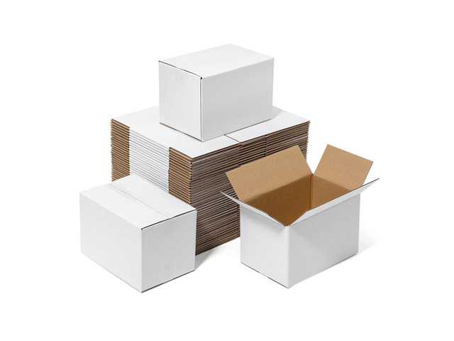 6x4x4' Small Shipping Boxes 50 Pack Corrugated Cardboard Box White 3 Layers, Bulk quantity, Packaging for Small Business, Mailer Mailing Packing...