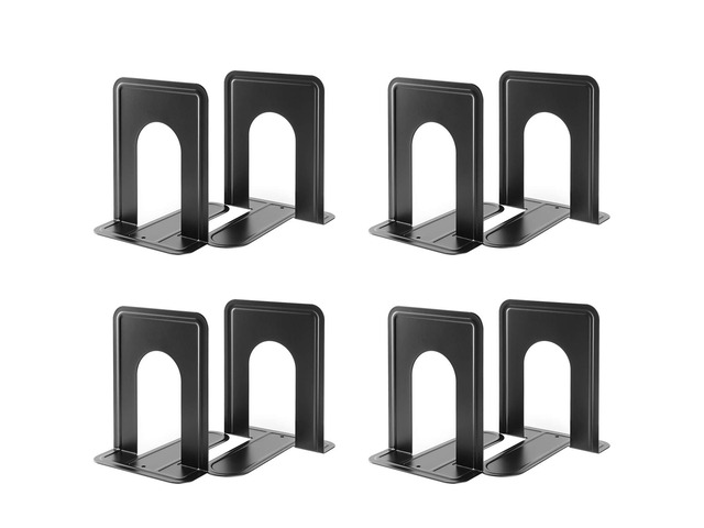 Book Ends Universal Premium Bookends for Shelves, Non-Skid Bookend Heavy Duty Metal Book Stopper for Books/Movies/CDs/Video Games, 6 x 4.6 x 6 in,...