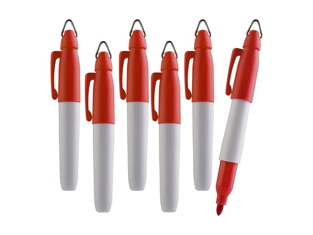 Mini Permanent Markers Assorted Colours Fine Point 6 Count (Red Pack of 48)