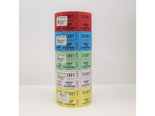 Raffle Tickets Roll, Assorted 5-Pack, 1,000 Tickets per Roll Premium raffle tickets roll, ideal for 50/50 raffles, fundraisers, door prizes, school...
