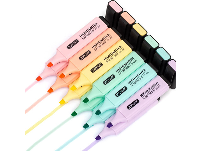 Highlighter, Macaron Colors Chisel Tip Marker Pen, AP Certified, Assorted Colors, Water Based, Quick Dry(2 Sets Macaron)