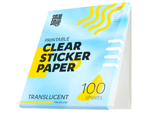 95% Clear Sticker Paper for Inkjet Printer and Laser 100 Sheets, 8.5x11 Transparent Sticker Paper, Printable Vinyl, Waterproof Clear Labels for...