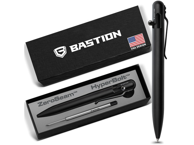 Bolt Action Pen, Stainless Steel Black, Premium Metal Writing Pen