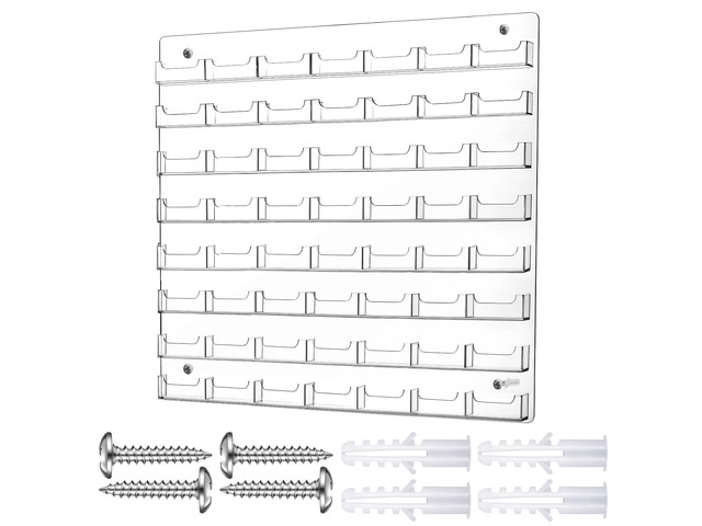 Acrylic Business Card Holder Wall Mount Office, 56 Pockets Clear Sticker Display Rack, Multiple Card Holder, Acrylic Organizing Display Stand, Pre...