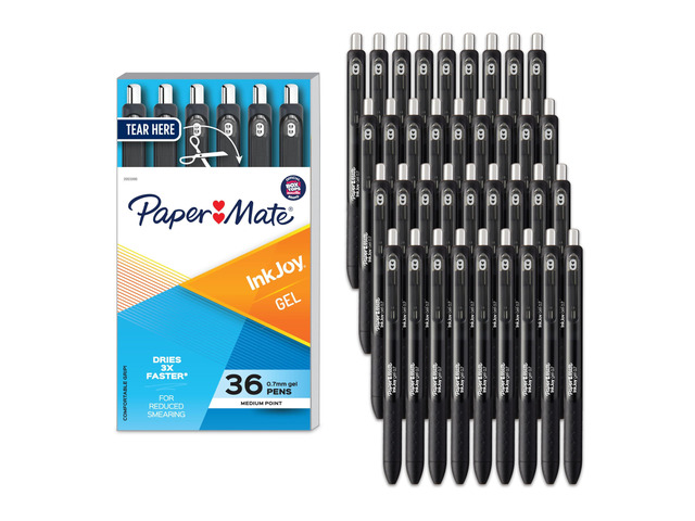 InkJoy Gel Pens, Retractable, Medium Point (0.7mm), Black, 36 Count - Office Supplies, Journaling, Note Taking