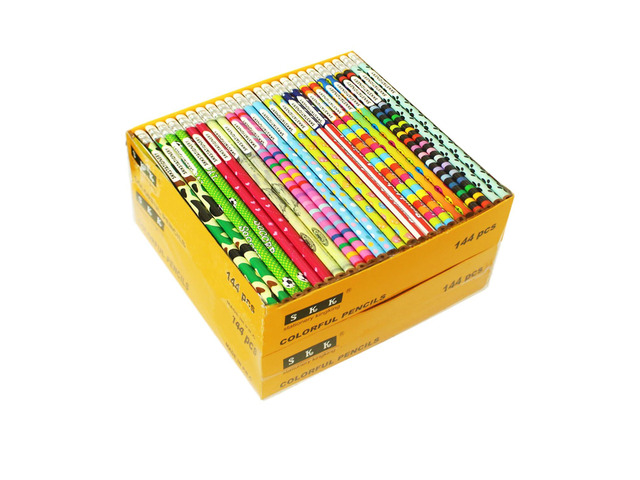 288pcs Assorted Colorful Pencils with Eraser Wooden Pencil, Novelty Awards & Incentives,No.2 HB, Back to school