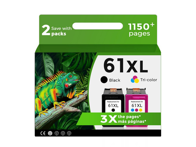 61XL Ink Cartridge Compatible for HP Ink 61 XL Black Color Combo 5530 4500 Replacement for HP61 HP61XL for 2620 4630 2540 4502 3050 1510 4632 4501...
