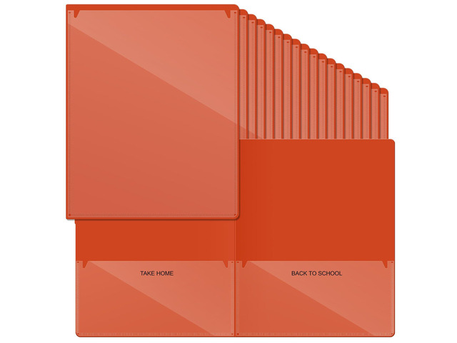 72 Pcs Plastic Take Home Folders with 2 Pockets Parent Teacher Classroom Communication Homework Folder for Students Parent Teacher Connect (Orange)
