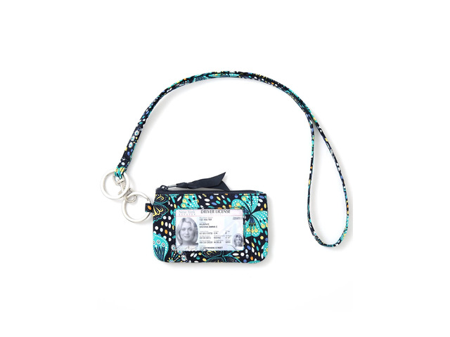 Lanyard Wallet for Women, ID Card Holder, Lanyards for ID Badges, Floral Zip ID Case Keychain Small Coin Purse Cards, Cash, Work, Travel, Cruise,...