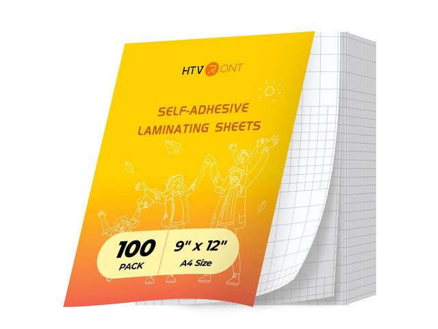 Self-Adhesive Laminating Sheets, 100 Pack, 9'x12', 5mil Back to School Supplies, Waterproof, No Machine Needed, Clear Protective Film for...