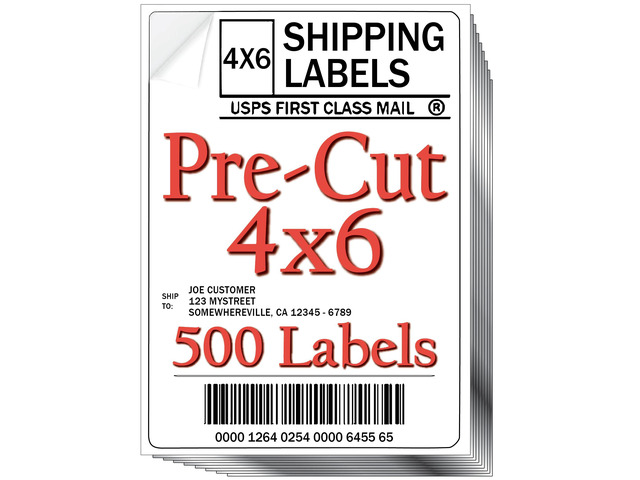 Pre-Cut 4x6 Shipping Labels Work on Most Inkjet and Laser Printers Just Load & Print USPS UPS FedEx for Home Printers 500 Pack