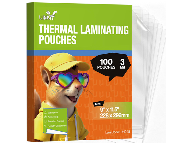 3mil Thermal Laminating Pouches 9 x 11.5 Inches 100Pack Bulk Value Pack for Small Business, Restaurants, Offices - Crystal Clear, Laminating Sheets...