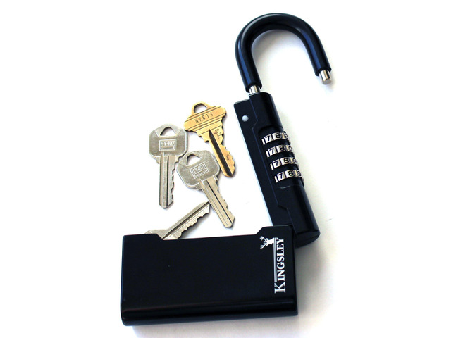 Guard-a-Key Black Realtor's Lockbox Portable Resettable Hanging Key Safe Combination Lock Box for House Keys, Realtors, Vacation Rentals, Black