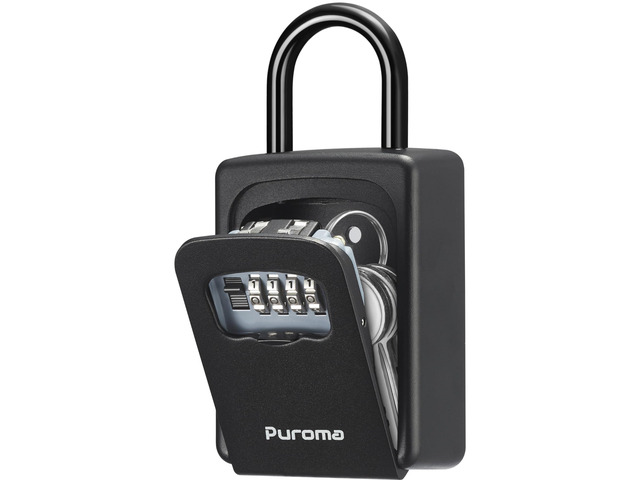 Key Lock Box Large with Code Lockbox Outdoor Wall Mount 1 Black Resettable Combination, For Guest Realtor & House Outside, High-capacity, Hold 5...