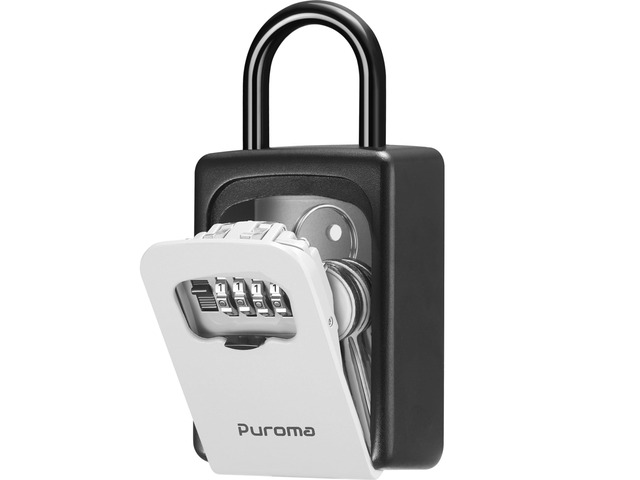 Key Lock Box Large with Code Lockbox Outdoor Wall Mount Safe 1 Gray Resettable Combination, For Guest Realtor & House Outside, High-capacity, Hold...