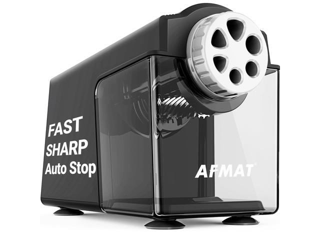 Electric Pencil Sharpener Heavy Duty, 6-Hole Classroom Pencil Sharpener for 6-11mm Pencils, Auto Stop Pencil Sharpeners Plug in, 10,000+...