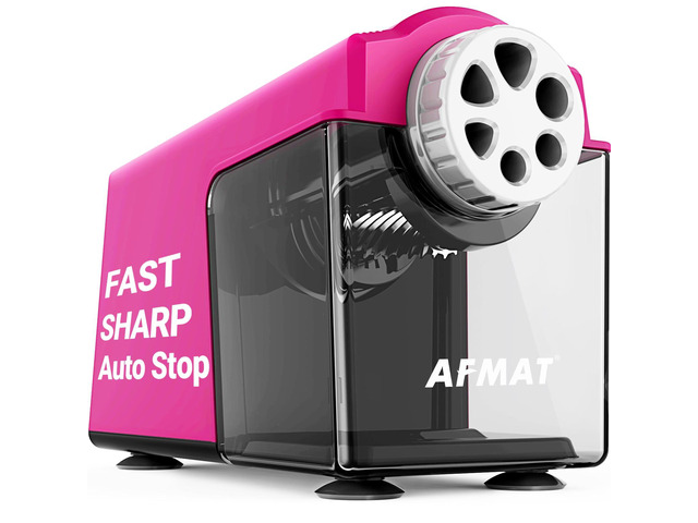 Electric Pencil Sharpener Heavy Duty, 6-Hole Classroom Pencil Sharpener for 6-11mm Pencils, Auto Stop Pencil Sharpeners Plug in, 10,000+...