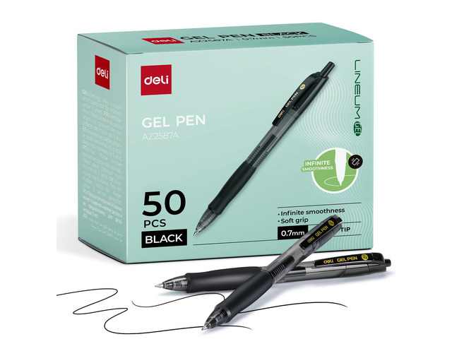 Pens Bulk, 50 Pcs Retractable Gel Pens Medium Point 0.7mm Smooth Writing with Fast Dry Black Ink, No Bleed, Comfort Grip & Pocket Clip for School,...