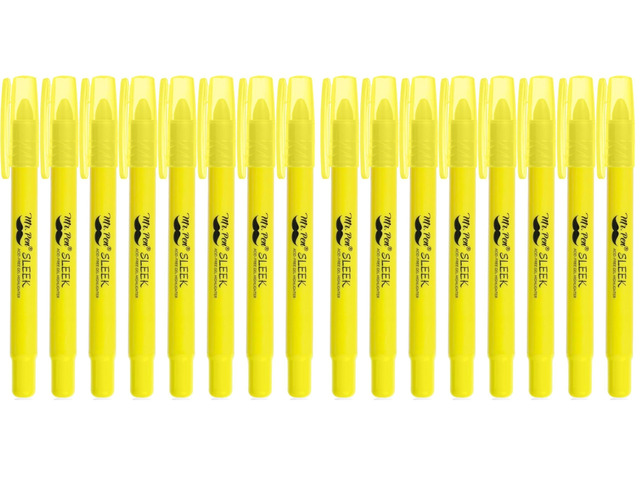 No Bleed Gel Bible Highlighters, Yellow, Pack of 16