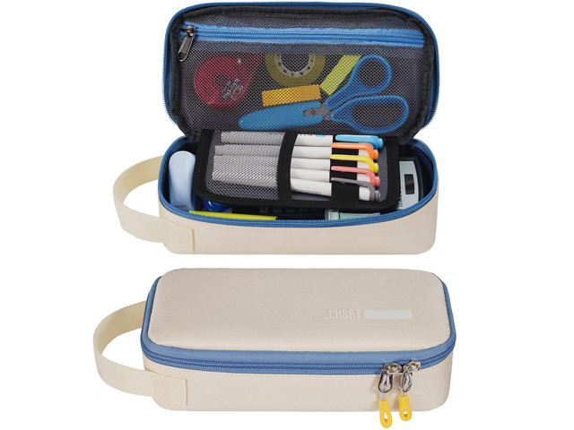 Large Pencil Case, Aesthetic Pen Pouch with Big Capacity, Minimalist Portable Stationery Bag with Handle for Office Organizer Aesthetic Pencil Cases