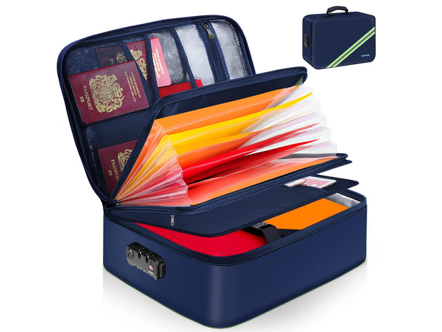 5200 Fireproof Document Box with Lock 16.1'x11.4'x4.3' Portable,Home,Travel Water Resistant Document Storage Organizer with for Important Documents...