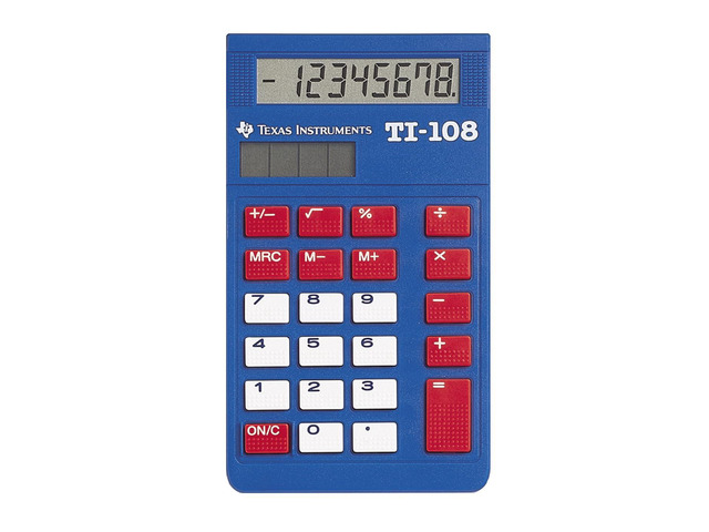 TI-108 Solar Powered Calculator